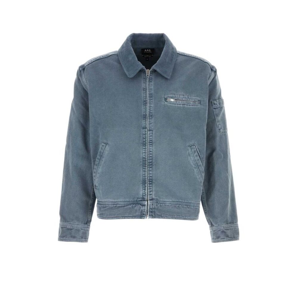 A.P.C. Men Air Force Blue Denim Alexis Jacket